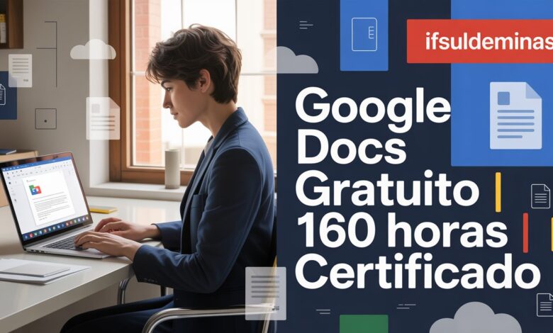 IFSULDEMINAS abre 1.000 vagas para curso gratuito de Google Docs EAD com 160h de carga horária. Inscrições até 2004. Saiba como participar!