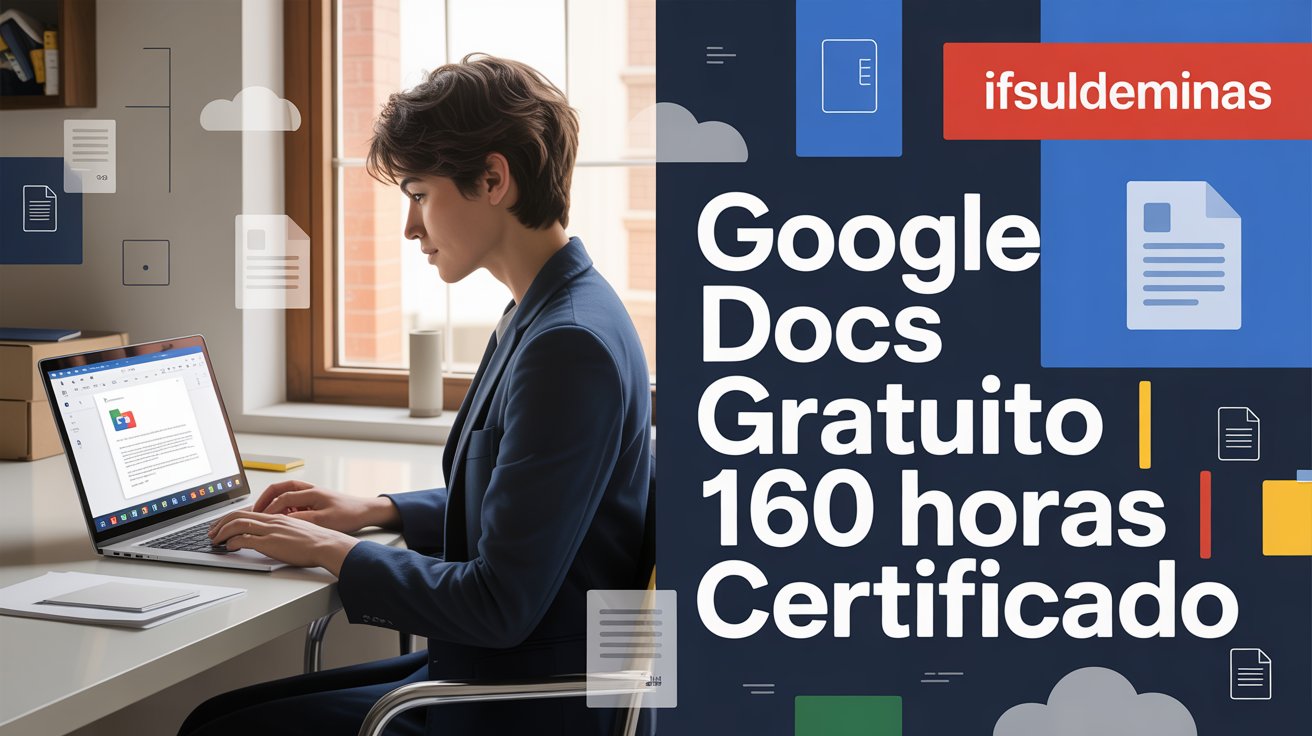 IFSULDEMINAS abre 1.000 vagas para curso gratuito de Google Docs EAD com 160h de carga horária. Inscrições até 2004. Saiba como participar!
