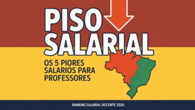 Ranking salarial docente 2026 os 5 estados que menos pagam professores e por que SP, MG e RJ ficam tão atrás de MA, PA e RR. Entenda agora!