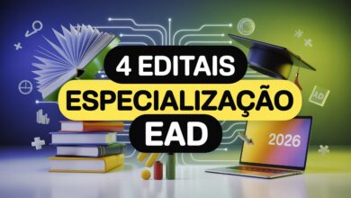 UFRRJ, UNEMAT, IFPB e IFRN abriram 1.370 vagas em especializações gratuitas EaD para professores. Inscrições abertas até maio de 2026.