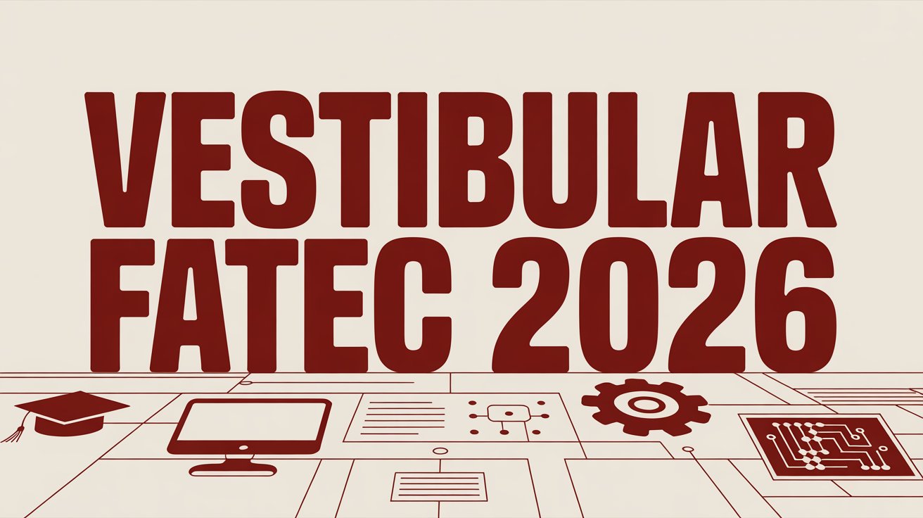 Vestibular Fatec 2º Semestre 2026 inscrições abertas até 1º06. Mais de 80 cursos gratuitos em SP. Taxa R$ 90. Prova em 28062026.