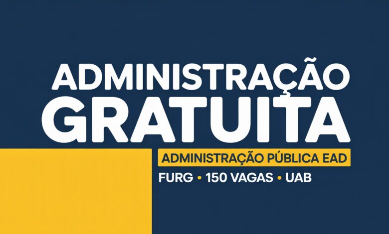 Curso gratuito de Administração Pública EaD na FURG pelo sistema UAB. 150 vagas em 7 polos no RS para agentes públicos.