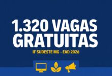 Atenção as inscrições para os cursos técnicos gratuitos do IF Sudeste MG fecham no dia 15 de maio de 2026.