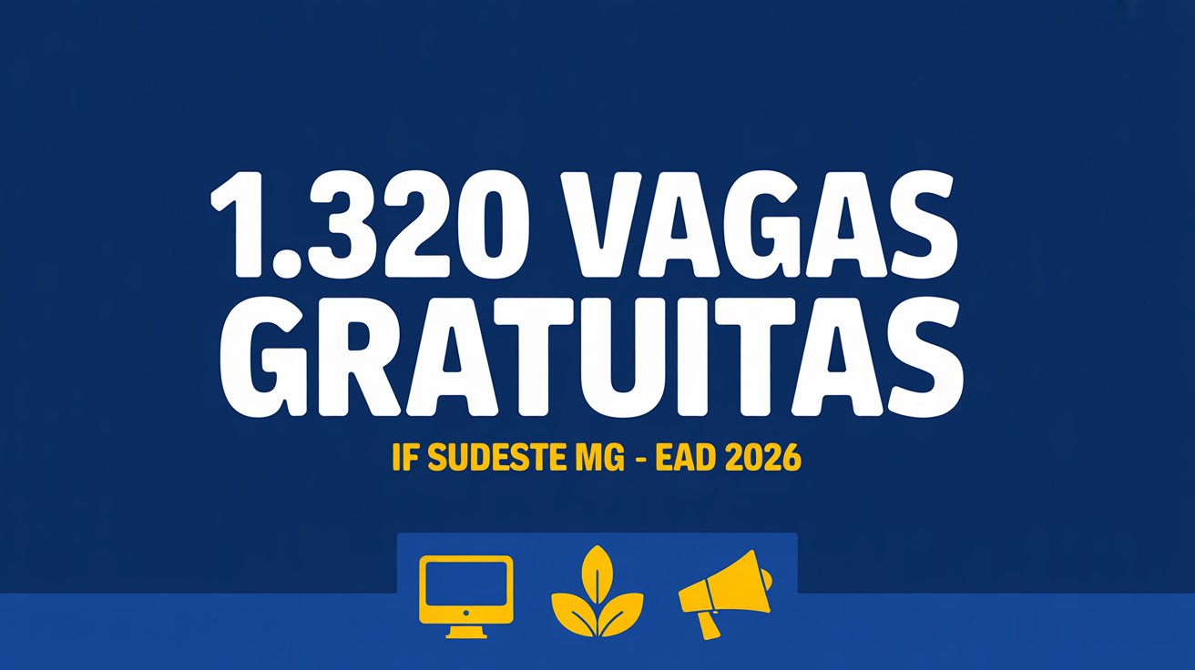 Atenção as inscrições para os cursos técnicos gratuitos do IF Sudeste MG fecham no dia 15 de maio de 2026.