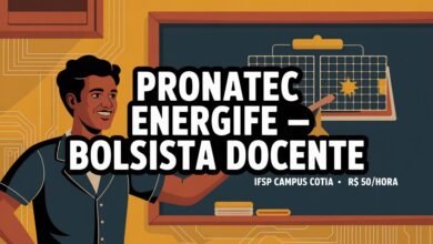 O IFSP abriu seleção de bolsistas docentes para o Pronatec EnergIFE no Campus Cotia. Bolsa de R$ 50h. Inscrições até 13052026.
