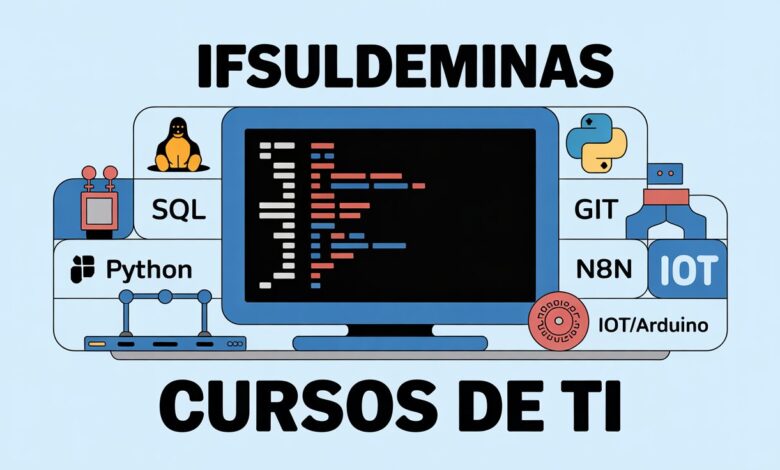 O IFSULDEMINAS Campus Machado abriu 1.950 vagas em 13 cursos gratuitos de TI EAD. Python, SQL, Git, Figma e mais. Inscrições até 07062026