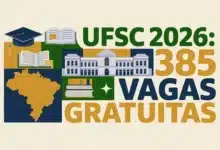 Processo Seletivo UFSC para o segundo semestre de 2026. São 385 vagas em cursos de graduação gratuitos! Inscreva-se usando sua nota do ENEM!