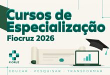 A Fiocruz abriu inscrições para duas cursos de especialização em saúde pela UAB. São 400 vagas com ações afirmativas para profissionais de todo o Brasil.