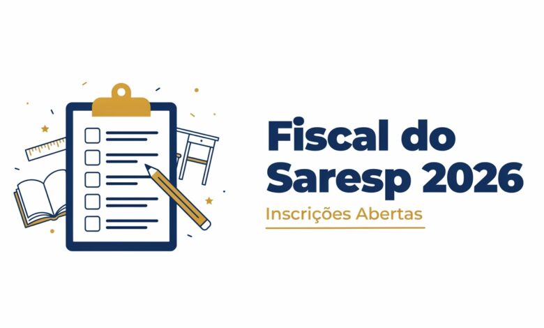 A Fundação Vunesp está com inscrições abertas para fiscal de prova do Saresp 2026. Saiba os requisitos, veja as 19 cidades com vagas!