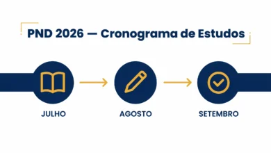 A PND 2026 acontece em 20 de setembro. Veja o esquema de estudos por semana, dividido em 3 fases Formação Geral, Área Específica e revisão final.