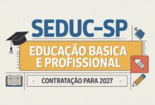 A Seduc-SP prorrogou as inscrições para dois processos seletivos de professores temporários. Educação básica tem prazo até 2506 e ensino técnico até 2606.