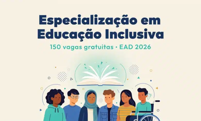 A UDESC abriu 150 vagas gratuitas para a especialização em Educação Inclusiva (EDIN) na modalidade EAD. Inscrições até 22062026.