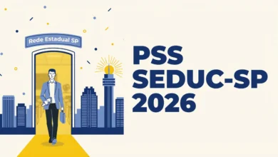 As inscrições do PSS Seduc-SP 2026 chegam ao fim prazo para educação básica encerra em 2506 e ensino técnico em 2606.