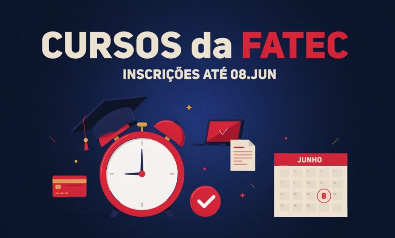 As inscrições para o Vestibular FATEC 20262 encerram amanhã, 8 de junho, às 15h. Veja o passo a passo para se inscrever, pagar a taxa e garantir sua vaga em mais de 70 cursos gratuitos.
