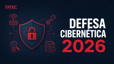 Ataques cibernéticos triplicaram no Brasil em 2026. A FATEC tem cursos gratuitos de Defesa Cibernética, Segurança da Informação e Redes em 9 unidades do estado