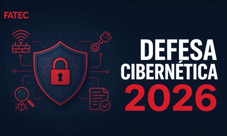 Ataques cibernéticos triplicaram no Brasil em 2026. A FATEC tem cursos gratuitos de Defesa Cibernética, Segurança da Informação e Redes em 9 unidades do estado