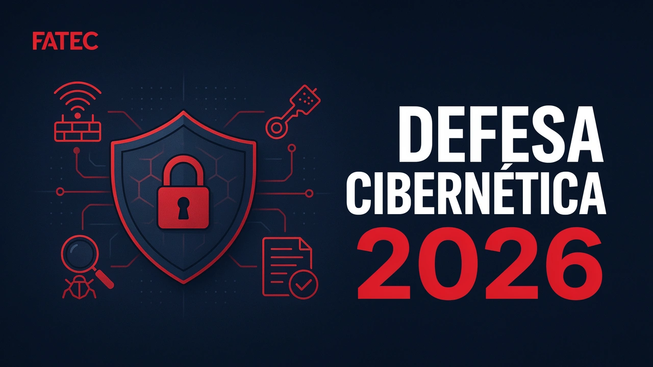 Ataques cibernéticos triplicaram no Brasil em 2026. A FATEC tem cursos gratuitos de Defesa Cibernética, Segurança da Informação e Redes em 9 unidades do estado
