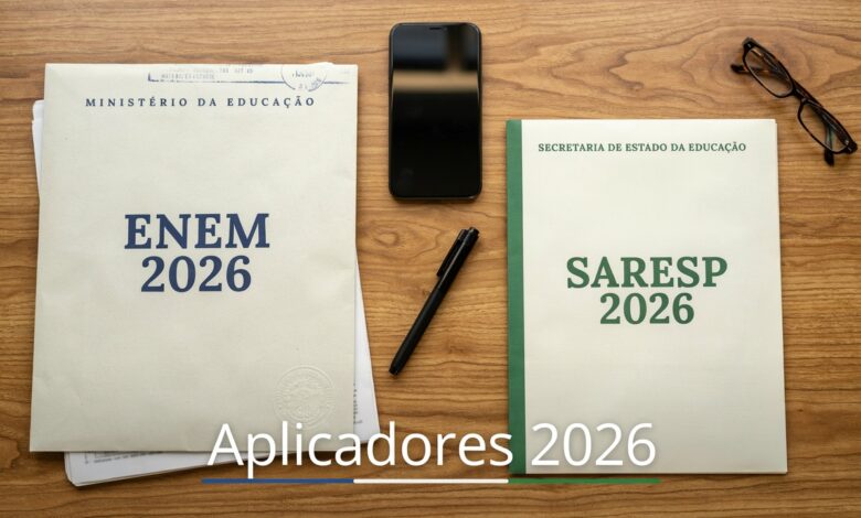 INEP e Vunesp estão com inscrições abertas para aplicadores do ENEM e do SARESP 2026. Veja requisitos, remuneração e como se inscrever nos dois processos.