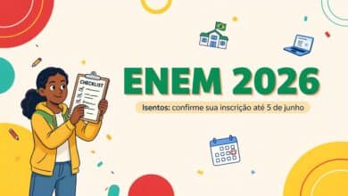 Isentos da taxa do Enem 2026 têm até amanhã, 5 de junho, para confirmar a inscrição. A isenção não garante participação automática!