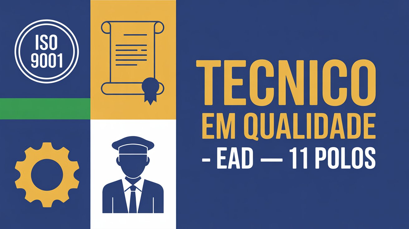 O IFSULDEMINAS abre 200 vagas para o Técnico em Qualidade EaD em 11 polos de MG e SP. Com a revisão da ISO 9001 em 2026.