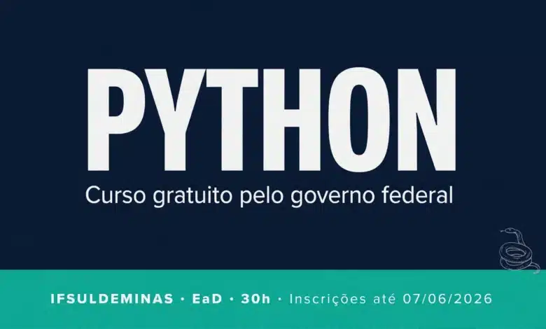 O IFSULDEMINAS abriu 150 vagas gratuitas para o curso de Introdução à Programação com Python, na modalidade EaD.