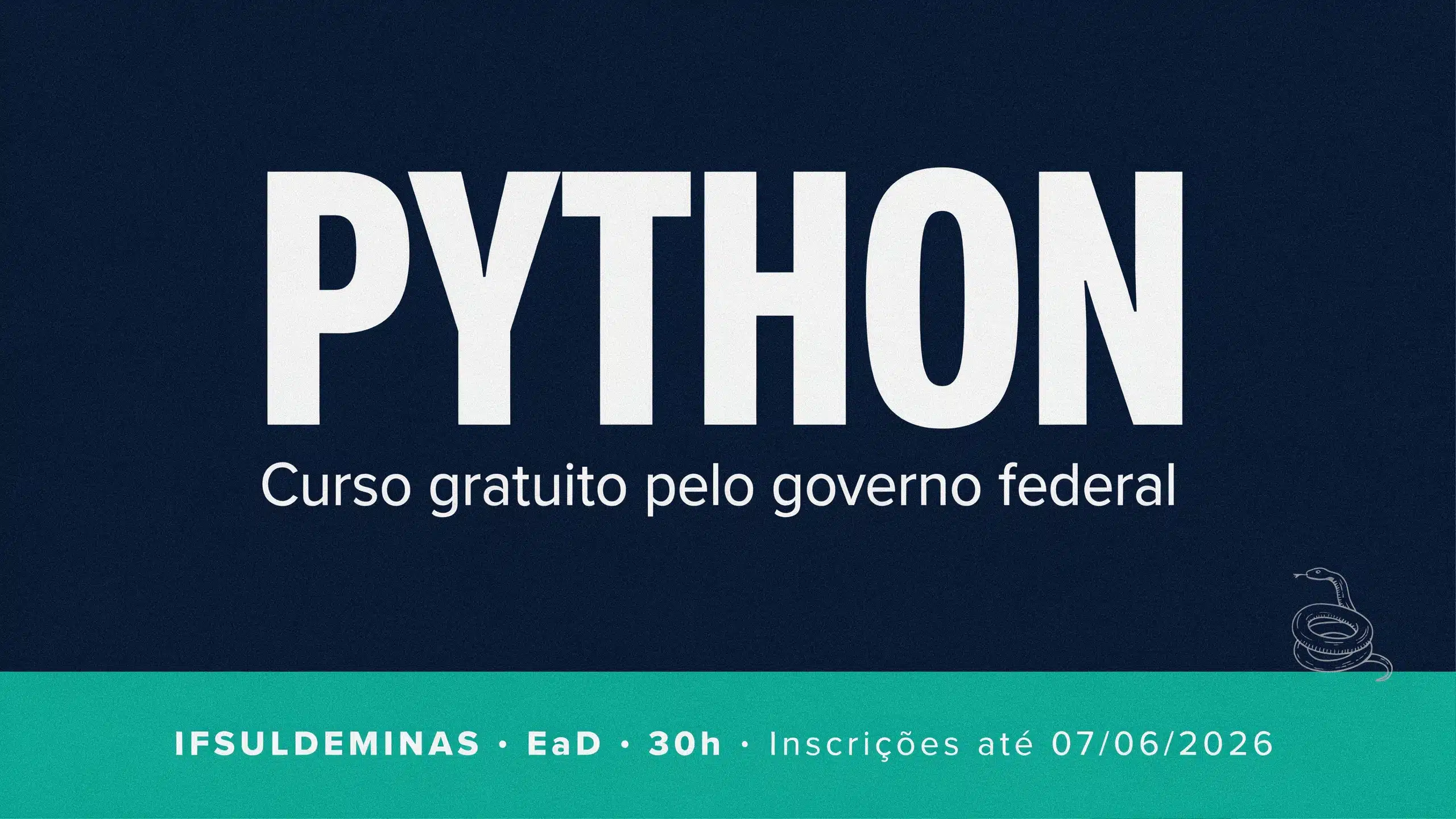 O IFSULDEMINAS abriu 150 vagas gratuitas para o curso de Introdução à Programação com Python, na modalidade EaD.
