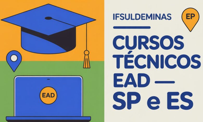 O IFSULDEMINAS abriu inscrições para cursos técnicos gratuitos EaD com polos em 11 cidades de SP e 2 do ES. Seleção por sorteio, taxa de R$ 10!