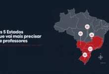 Para concurseiros os 5 estados que mais vão contratar professores até 2034 — com dados de aposentadoria, matrículas e percentual de efetivos por estado.