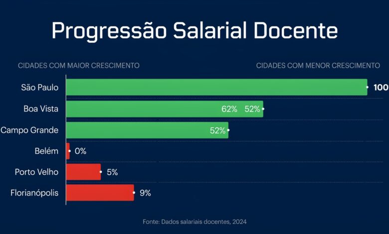 Qual capital tem o maior crescimento salarial nos primeiros 15 anos de carreira docente Ranking completo das 26 capitais com dados do MPD 2025.