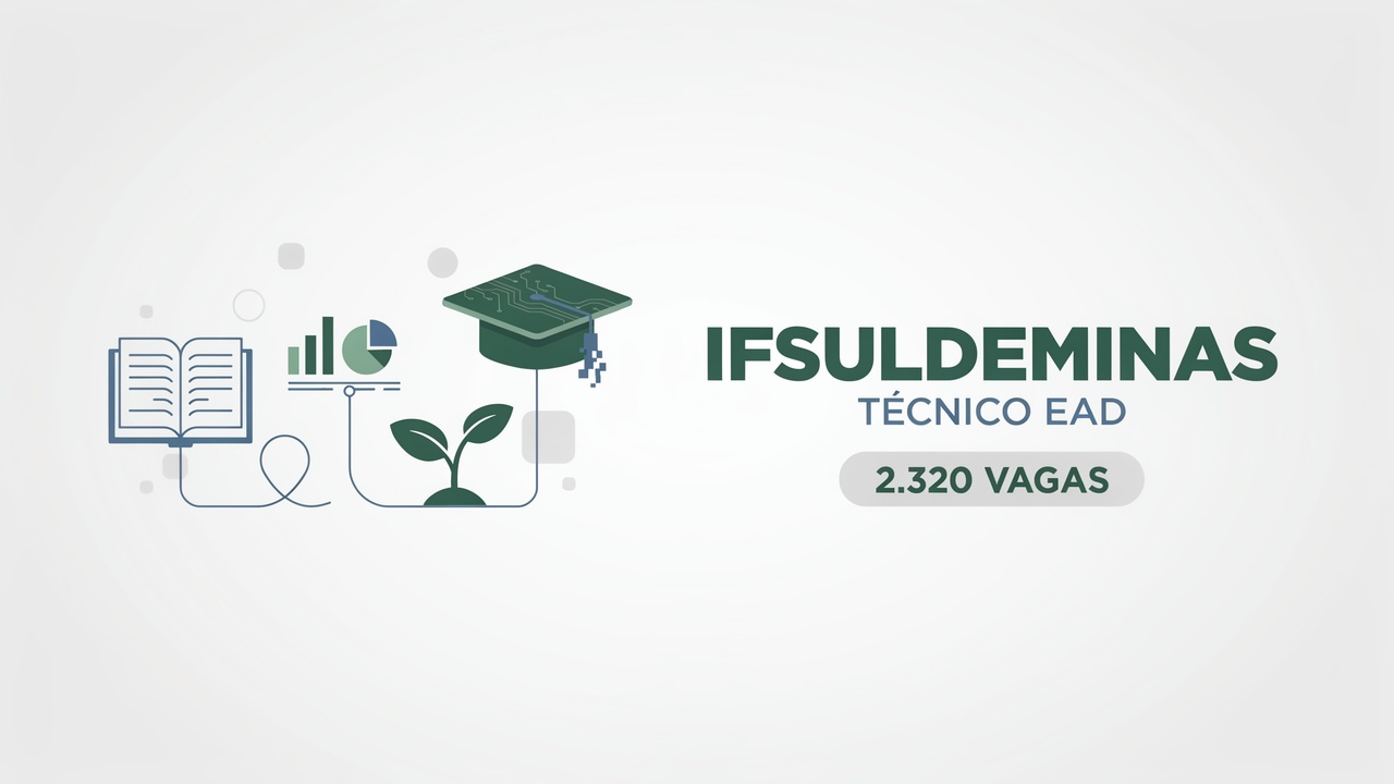 Quer fazer um curso técnico O IFSULDEMINAS oferece mais de 3.000 vagas gratuitas e EAD no 2º semestre de 2026 com inscrições até 1906.