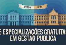 Três especializações gratuitas EaD em gestão com inscrições abertas até 26 de junho de 2026. UFERSA e UFCA oferecem 470 vagas para servidores públicos e profissionais da educação via UAB