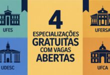 UFES, UFERSA, UDESC e UFCA estão com inscrições abertas para especializações lato sensu gratuitas em 2026. Prazos até 26 de junho.