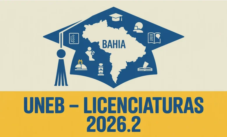 UNEB abre vagas em 13 licenciaturas para 2026.2. Pedagogia, Letras, História, Matemática e mais em 20+ campi. Inscrições gratuitas de 10 a 15 de junho de 2026.