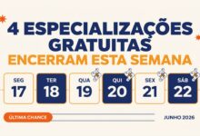 Última semana para se inscrever em 4 especializações gratuitas UFES Alfabetização, UFERSA Gestão Pública, UDESC Educação Inclusiva e IFRS Docência EPT.