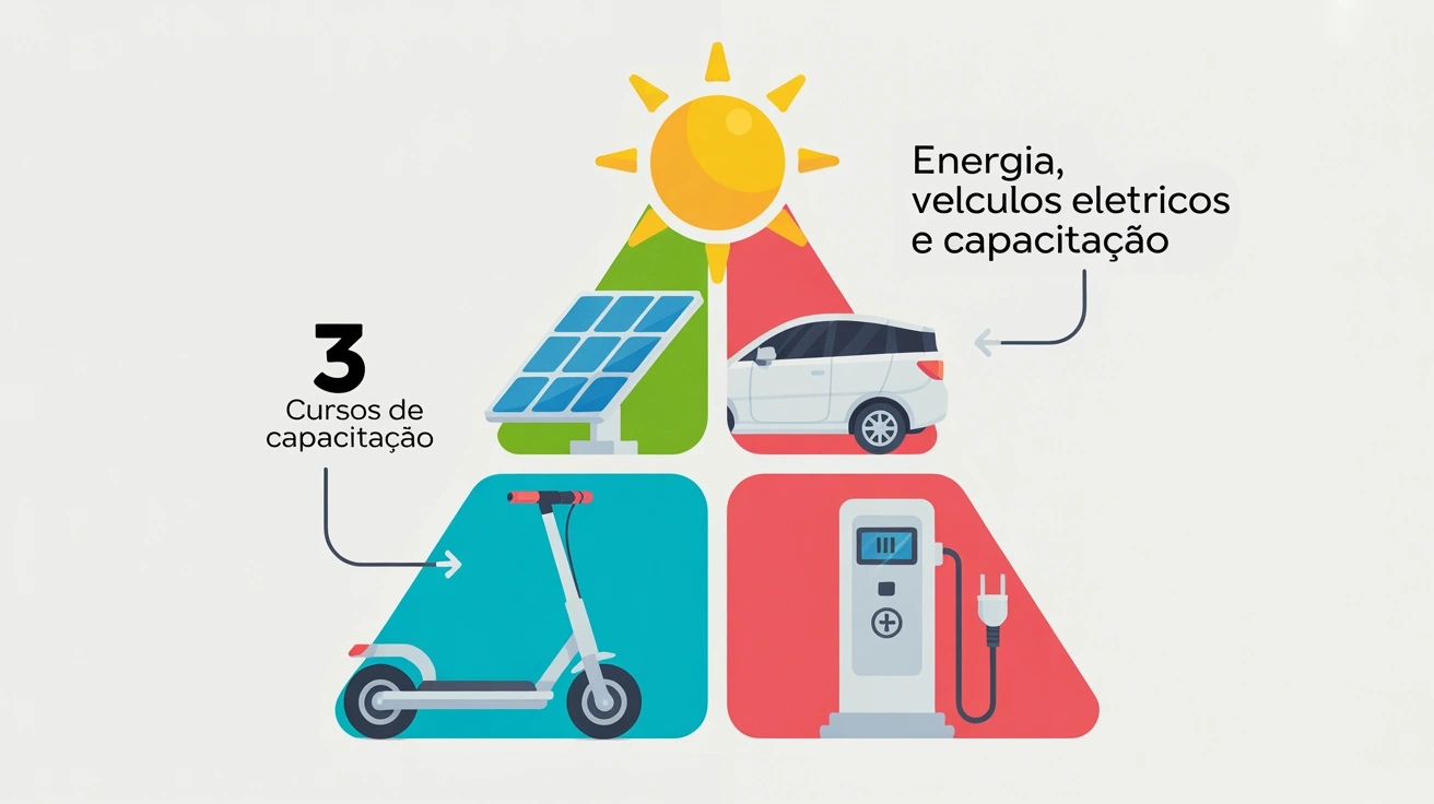 335 vagas em cursos gratuitos de energia solar, veículos elétricos e automação. Inscrições até 23 de julho de 2026. Bolsa de até R$ 544.