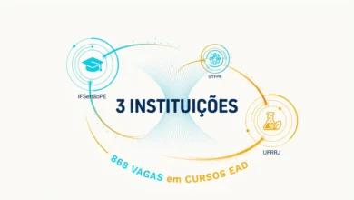 868 vagas gratuitas em cursos 100% a distância graduação tecnológica no IFSertãoPE e especializações na UFRRJ e UTFPR, com inscrições até agosto de 2026.