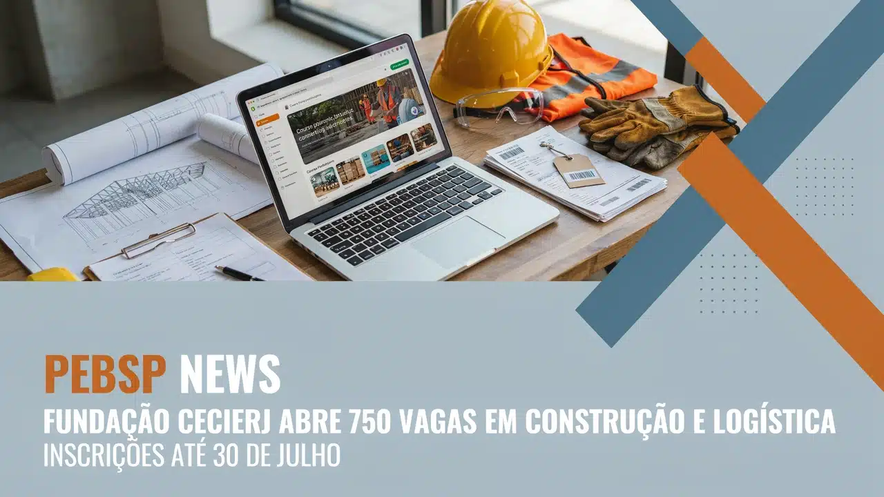 Cecierj abre 750 vagas gratuitas em cursos EAD de Construção Civil, Segurança do Trabalho e Logística Offshore. Inscrições abertas até 30/07/2026.