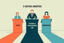 Compare 3 oportunidades de bolsa para educadores orientador de TCC na UFRB, tutor EAD no IFSULDEMINAS e instrutor de idiomas na FADEMA; inscrições até 24 e 28 de julho de 2026.