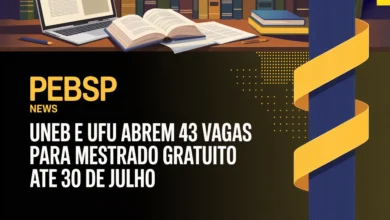 Compare dois mestrados gratuitos com inscrições abertas PPGL da UNEB (16 vagas, até 2907) e PPGPEDU da UFU (27 vagas, até 3007) - 43 vagas no total.