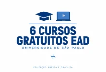 Confira os 6 cursos gratuitos e a distância da USP com inscrições abertas até 06072026. Vagas de 30 a 2.000, seleção por sorteio ou análise!