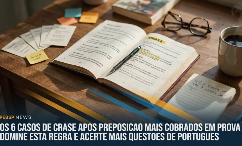 Entenda os 6 casos de crase depois de preposições que mais caem em prova; veja o macete para acertar sempre.