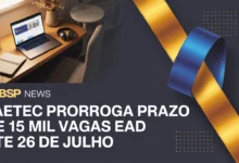 FAETEC estendeu prazo de inscrição para 15 mil vagas em 25 cursos EaD gratuitos. Inscrições até 2607. Aulas começam em 308. Confira.