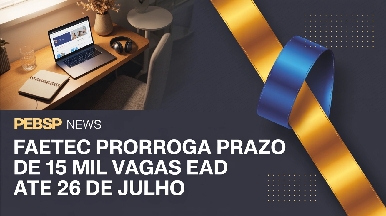 FAETEC estendeu prazo de inscrição para 15 mil vagas em 25 cursos EaD gratuitos. Inscrições até 2607. Aulas começam em 308. Confira.