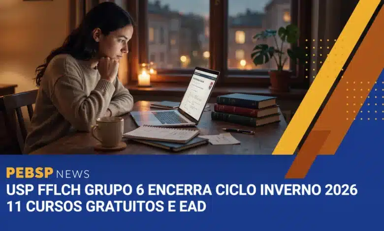 FFLCH-USP abre 11 cursos gratuitos de inverno no Grupo 6; inscrições de 3107 a 0208, sorteio em 0308. Temas de colonialismo e desinformação.