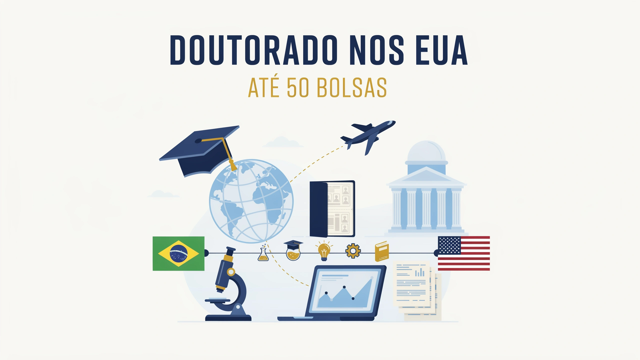 Fulbright Brasil seleciona doutorandos para pesquisa nos Estados Unidos entre 2027 e 2028. Inscrições abertas até 2 de agosto de 2026.