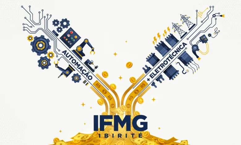 IFMG Ibirité abre 60 vagas em cursos técnicos gratuitos de Automação Industrial e Eletrotécnica, com bolsa de até R$ 858 da Petrobras. Inscrições até 22/07.