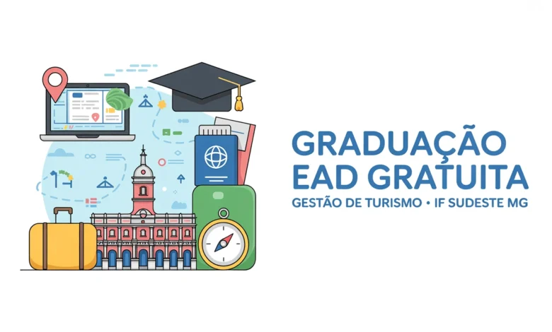 IFSUDESTEMG lança edital de ingresso no curso de graduação em Gestão de Turismo sem custos na modalidade a distância e seleção sem provas!