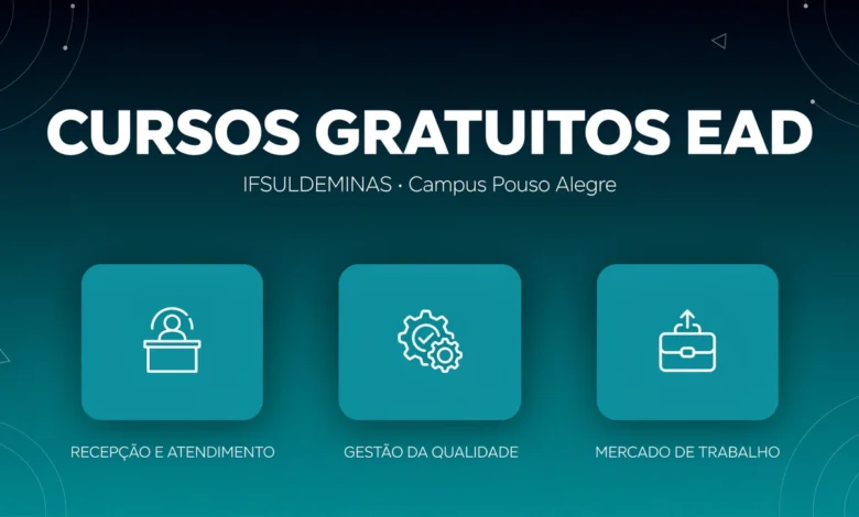 IFSULDEMINAS abre 4.500 vagas gratuitas em 3 cursos EaD. Inscrições até 13 de julho de 2026, sem processo seletivo por prova.