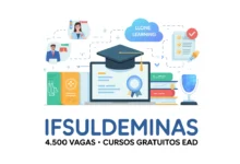IFSULDEMINAS abre 4.500 vagas gratuitas em cursos EaD de recepcionista, controle de qualidade e competências profissionais.