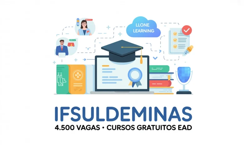 IFSULDEMINAS abre 4.500 vagas gratuitas em cursos EaD de recepcionista, controle de qualidade e competências profissionais.
